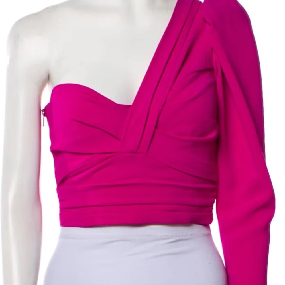 A.L.C. Vibrant Pink One-Shoulder Top